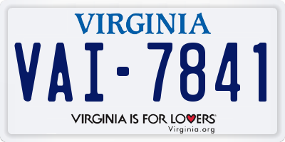 VA license plate VAI7841