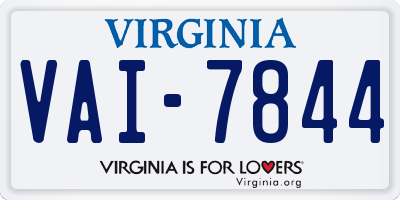 VA license plate VAI7844