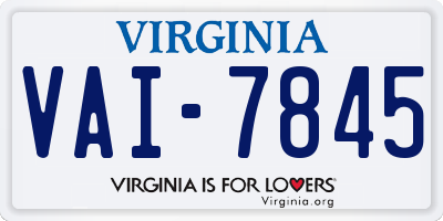 VA license plate VAI7845