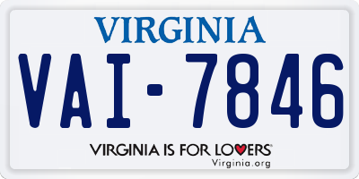 VA license plate VAI7846