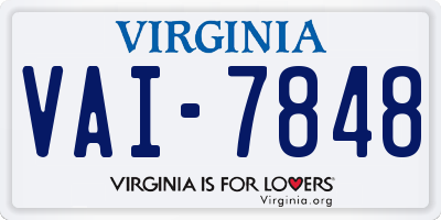 VA license plate VAI7848