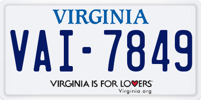 VA license plate VAI7849