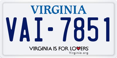 VA license plate VAI7851