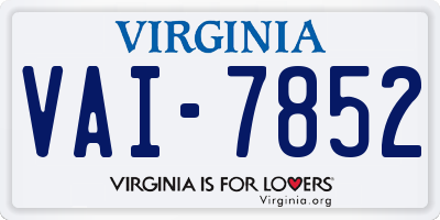 VA license plate VAI7852