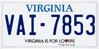VA license plate VAI7853