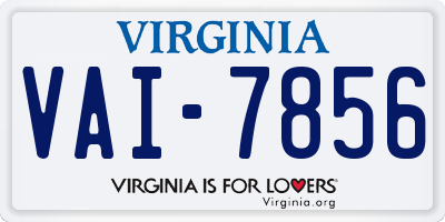 VA license plate VAI7856