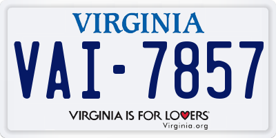VA license plate VAI7857