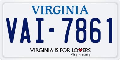 VA license plate VAI7861