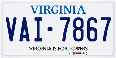 VA license plate VAI7867