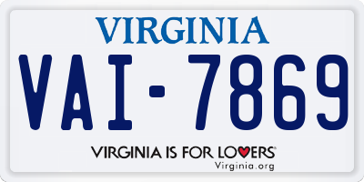 VA license plate VAI7869