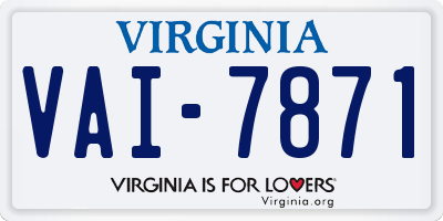 VA license plate VAI7871
