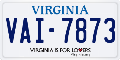 VA license plate VAI7873