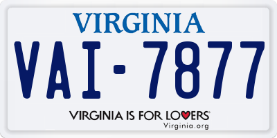 VA license plate VAI7877