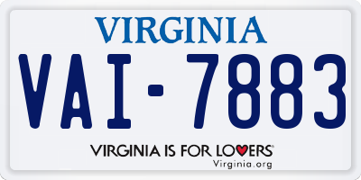 VA license plate VAI7883