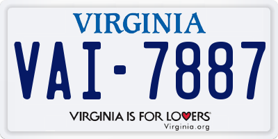 VA license plate VAI7887