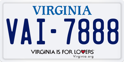 VA license plate VAI7888