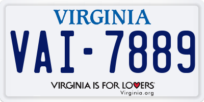 VA license plate VAI7889