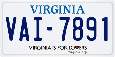 VA license plate VAI7891