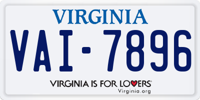 VA license plate VAI7896