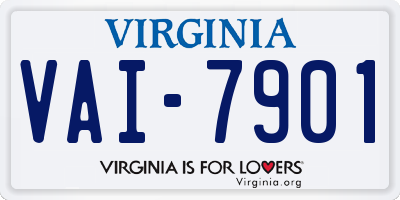 VA license plate VAI7901