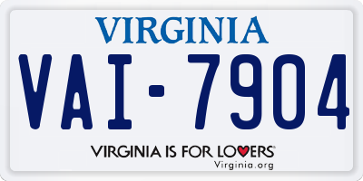 VA license plate VAI7904