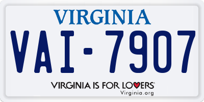 VA license plate VAI7907