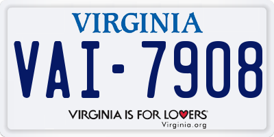 VA license plate VAI7908