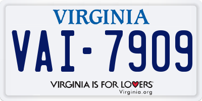 VA license plate VAI7909
