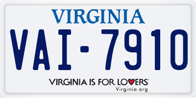 VA license plate VAI7910