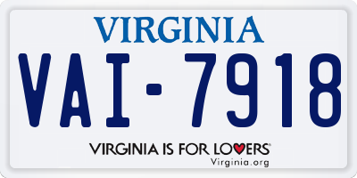 VA license plate VAI7918