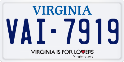 VA license plate VAI7919