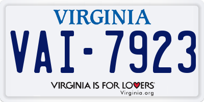 VA license plate VAI7923