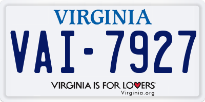 VA license plate VAI7927