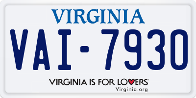 VA license plate VAI7930