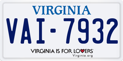 VA license plate VAI7932