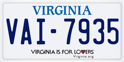 VA license plate VAI7935