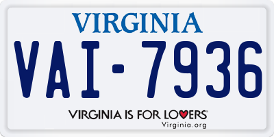 VA license plate VAI7936