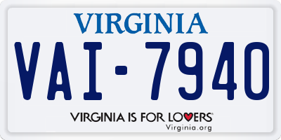 VA license plate VAI7940