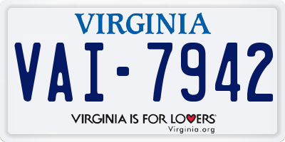VA license plate VAI7942
