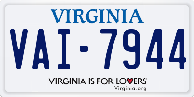 VA license plate VAI7944