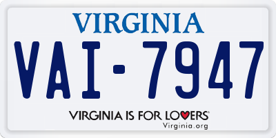 VA license plate VAI7947