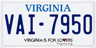 VA license plate VAI7950