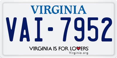 VA license plate VAI7952