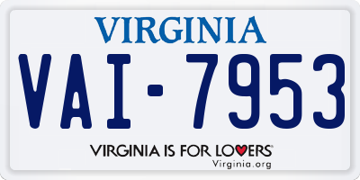 VA license plate VAI7953