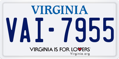 VA license plate VAI7955