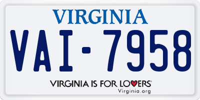 VA license plate VAI7958