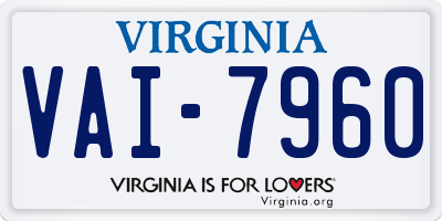 VA license plate VAI7960