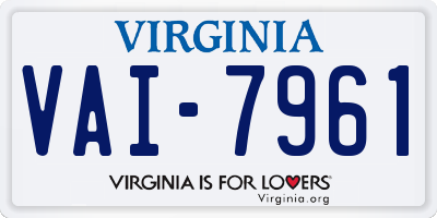 VA license plate VAI7961
