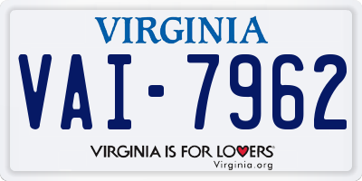VA license plate VAI7962
