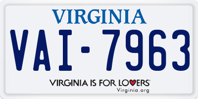 VA license plate VAI7963